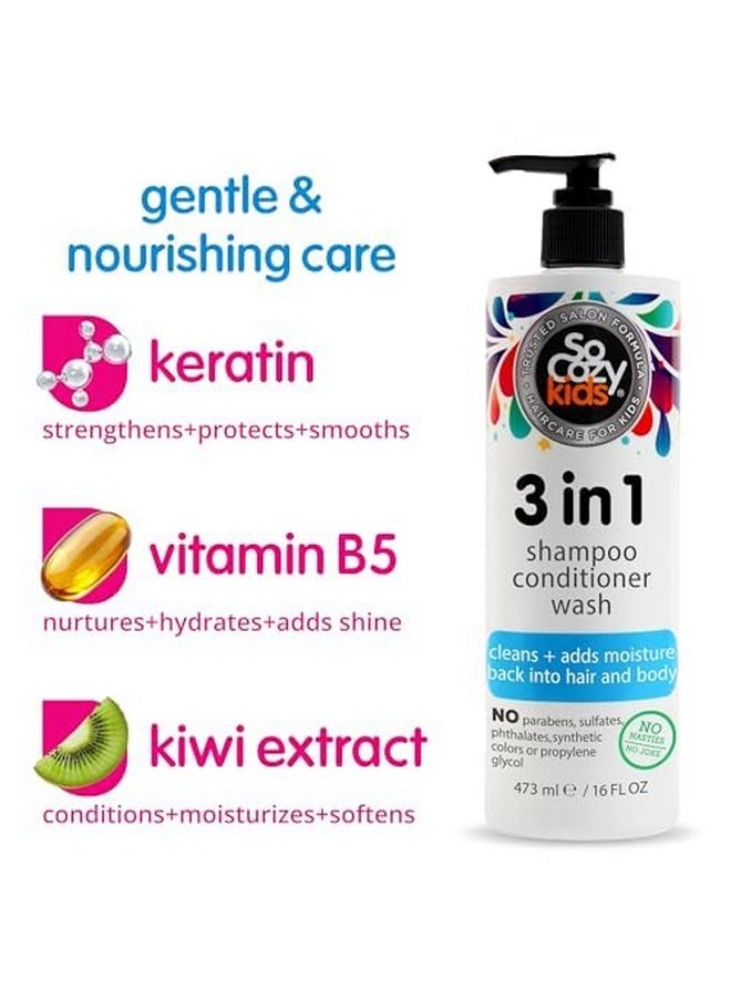 SO COZY So Cozy 3-in-1 Shampoo Conditioner Wash - All-in-1 Kids Moisturizing Body Wash - Paraben-Free (10.5 Fl.Oz.)  - Image 3