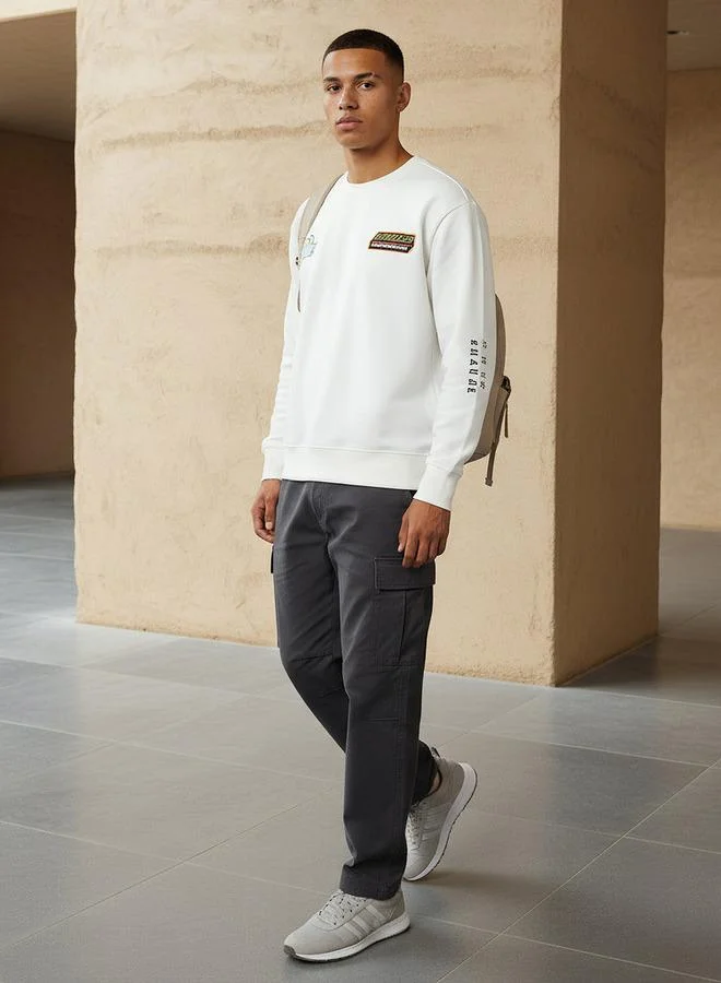 اس بي كاركترز Men Regular Fit Hot Wheels Print Sweatshirt