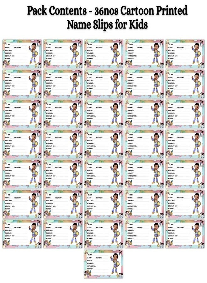 AanyaCentric Set of 36 Kids Name Slip | 4 x 2 inch | Self Fill in Sticky Labels for Notebook Register Copy - Image 2