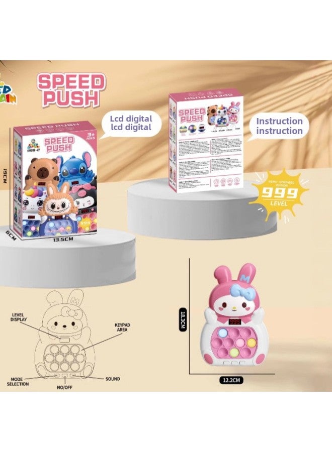 Quick-push Game Machine Russian Version Of The Rodent Pioneer Press Music Puzzle Through The Door To Play Hamster Children's Toys Wholesale-Color:Unicorn 【999 Stereo Lcd Screen】 - Image 5