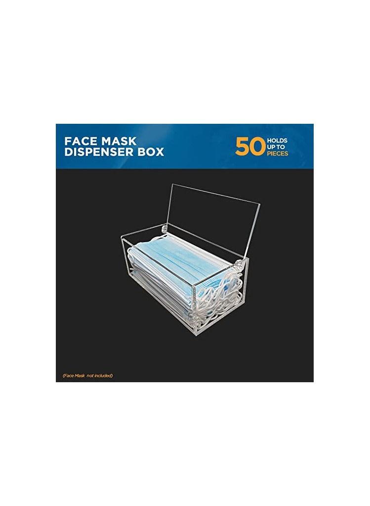 Creative Planet Hygienic Face Mask Storage Box, Mask Case, Stylish Transparent Acrylic Container, Organize and Protect Your Masks Thoughtful Gift for Men or Women (Pack of 2) - Image 2