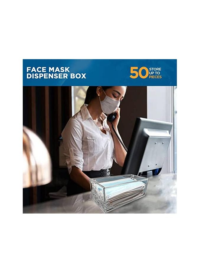 Creative Planet Hygienic Face Mask Storage Box, Mask Case, Stylish Transparent Acrylic Container, Organize and Protect Your Masks Thoughtful Gift for Men or Women (Pack of 2) - Image 5