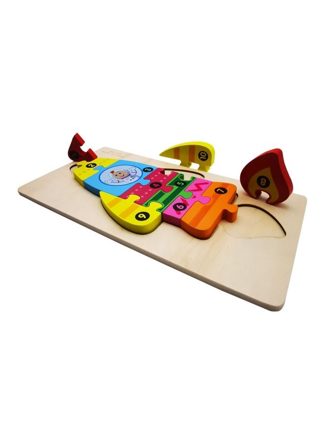 10-Piece Wooden Rocket Jigsaw Puzzle Set - Image 3