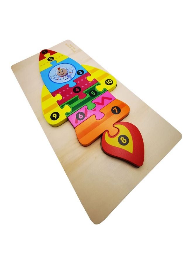10-Piece Wooden Rocket Jigsaw Puzzle Set - Image 2