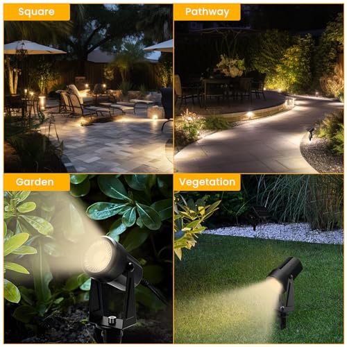 Svater 4 Pack Landscape Lighting Low Voltage,Outdoor Spotlights with Transformer, Plug in LED Spot Lights for Yard, Backyard,House 12V 3000K Warm White, IP65 Waterproof - Image 4