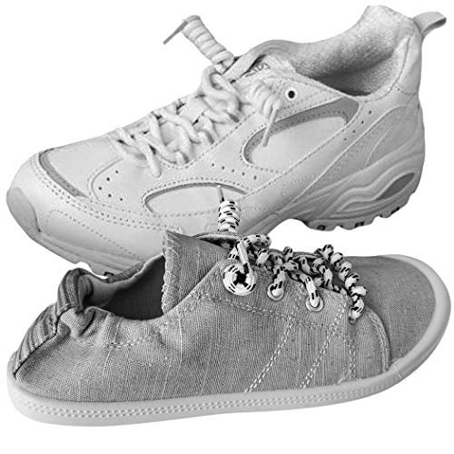 FOOTMATTERS No Tie Shoe Laces for Kids and Adults - Elastic Curly Shoelaces for Sneakers - White - 2 Pairs - Image 4