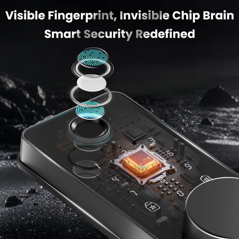 Biquole Smart Lock with Handles, Fingerprint Door Lock App Control, Keyless Entry Door Lock Set, Electronic Keypad Deadbolt, Auto & One Touch Lock, Easy Installation, IP54, Digital Smart Code - Image 5