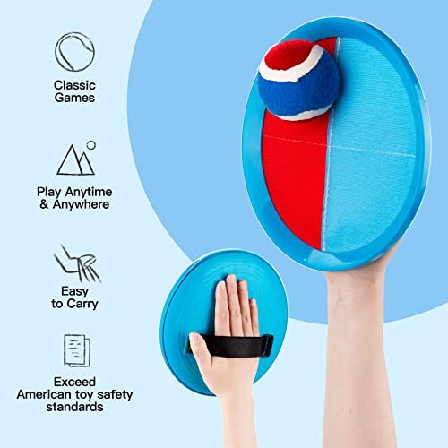 EVERICH TOY Upgraded Toss and Catch Ball Game Set Kids Toy Stocking Stuffers for Boys Girls Ages 312 Includes 2 Paddles 2 Sticky Balls WaterResistant Indoor Outdoor Toy for Beach Pool Yard - Image 5