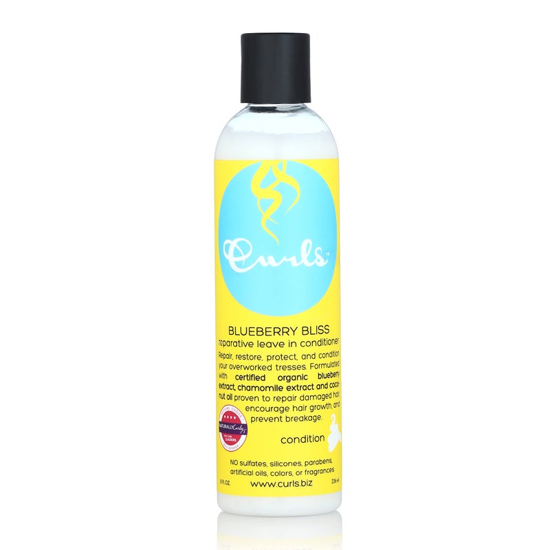 Curls Blueberry Bliss Reparative Leave In Conditioner - 8 oz, Helps Repair Damage and Prevent Breakage, Conditioner for Curly Hair, Wavy, and Coily Hair Types - Image 1