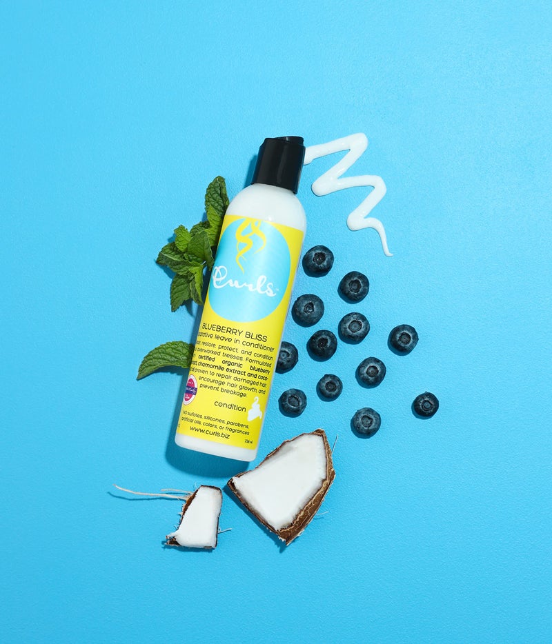 Curls Blueberry Bliss Reparative Leave In Conditioner - 8 oz, Helps Repair Damage and Prevent Breakage, Conditioner for Curly Hair, Wavy, and Coily Hair Types - Image 3