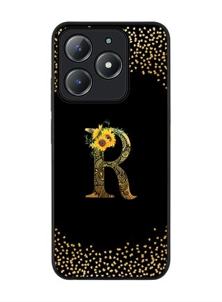 Custom Floral Monogram - R ( Black )