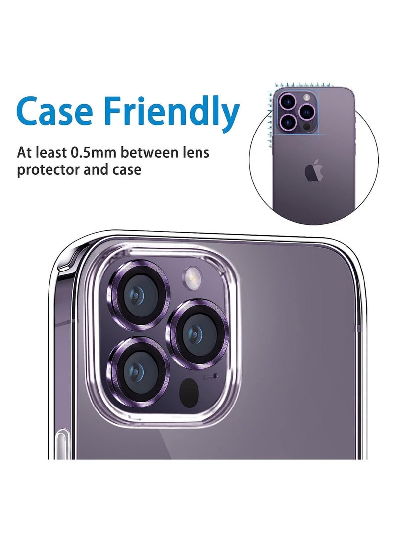 Raxoom iPhone 14 Pro/iPhone 14 Pro Max Camera Lens Protector, Anti-Scratch Lens Cover 9H Tempered Glass Metal Camera Screen Protector Shockproof Camera Ring - Image 5