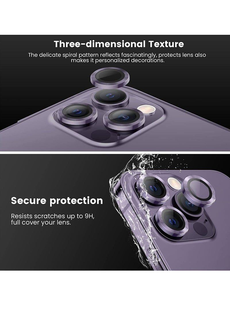 Raxoom iPhone 14 Pro/iPhone 14 Pro Max Camera Lens Protector, Anti-Scratch Lens Cover 9H Tempered Glass Metal Camera Screen Protector Shockproof Camera Ring - Image 2