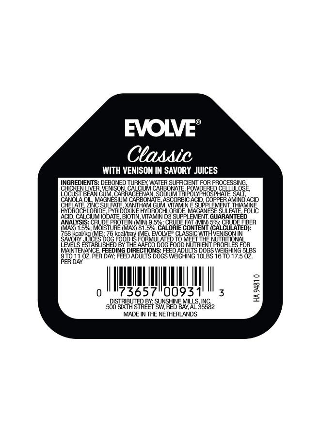Evolve Classic Crafted Meals Venison Recipe Dog Food, 3.5 Ounce (Pack of 15) - Image 2