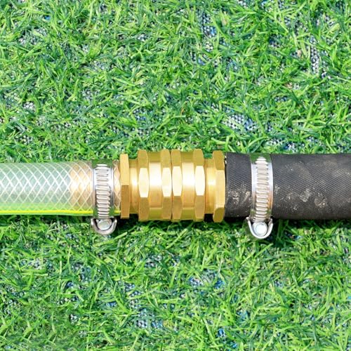 YELUN Solid brass Garden Hose Fittings Connectors Adapter Heavy Duty Brass Repair female to double female faucet leader coupler ​dual water hose connector(3/4"GHT) 2 Pcs - Image 4