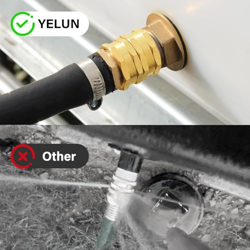 YELUN Solid brass Garden Hose Fittings Connectors Adapter Heavy Duty Brass Repair female to double female faucet leader coupler ​dual water hose connector(3/4"GHT) 2 Pcs - Image 3