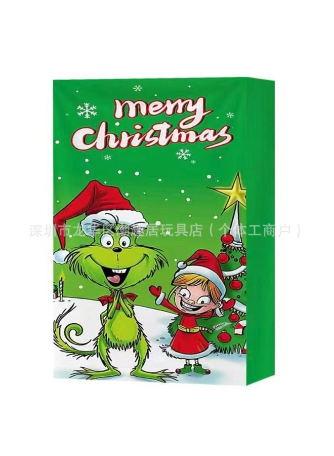 Loquat Grinch 24 Pieces Of Resin Ornaments Toy Blind Box  Green Hair Monster Innovative Calendar Box-Color:Grinch Horror Blind Box D+ Airplane Box - Image 1