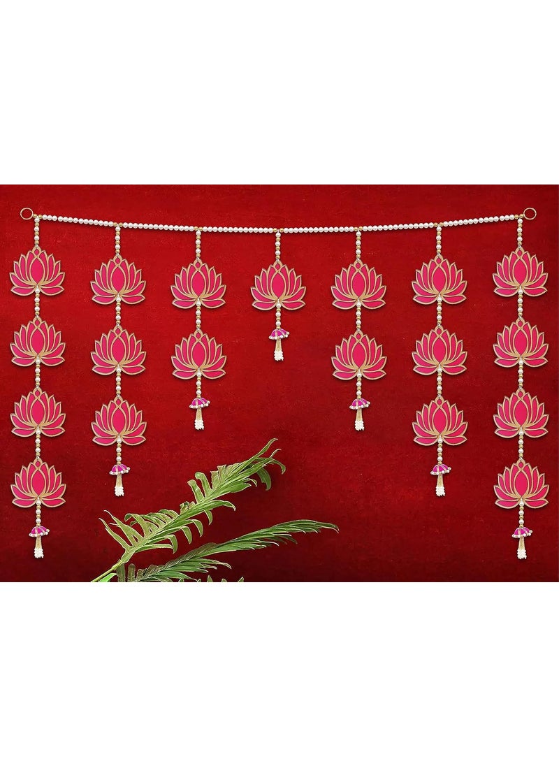 Webelkart Webelkart Premium Lotus Wall Hanging Door Hanging for Diwali/Bandarwal/Toran for Door, Traditional Bandarwal for Door, 40" inch Length Multicolor  - Image 1