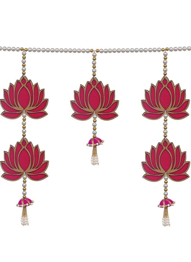 Webelkart Webelkart Premium Lotus Wall Hanging Door Hanging for Diwali/Bandarwal/Toran for Door, Traditional Bandarwal for Door, 40" inch Length Multicolor  - Image 4