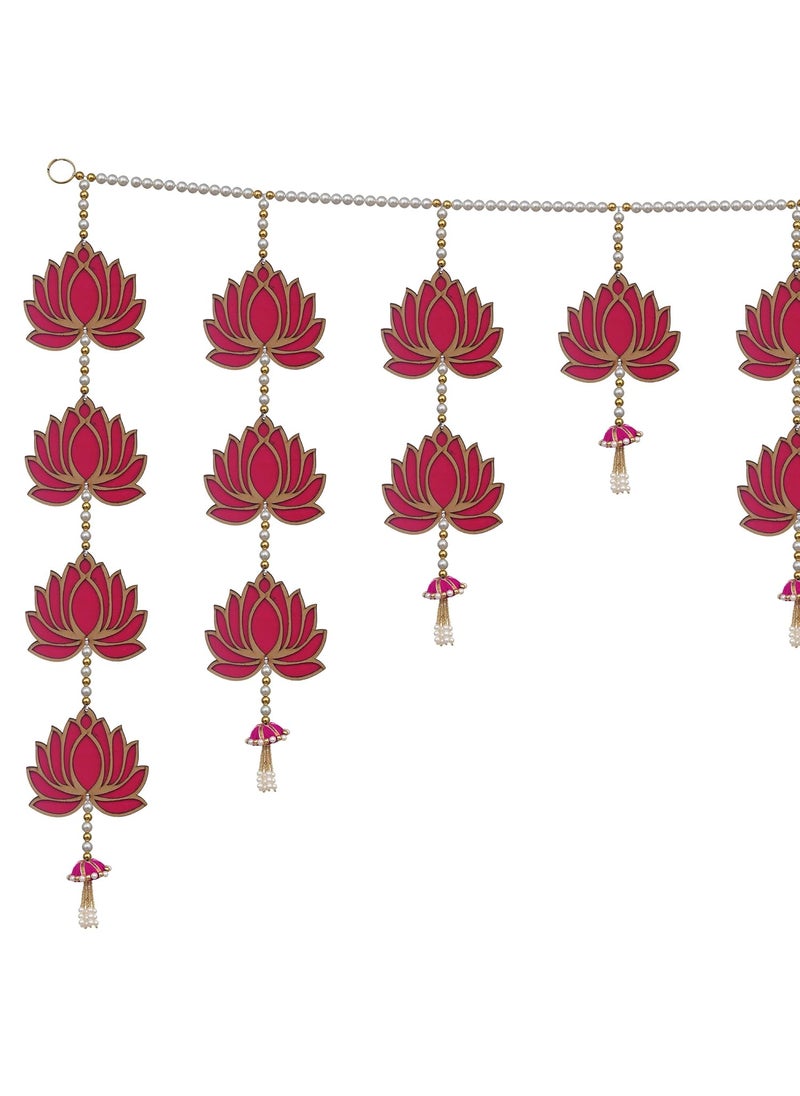 Webelkart Webelkart Premium Lotus Wall Hanging Door Hanging for Diwali/Bandarwal/Toran for Door, Traditional Bandarwal for Door, 40" inch Length Multicolor  - Image 3