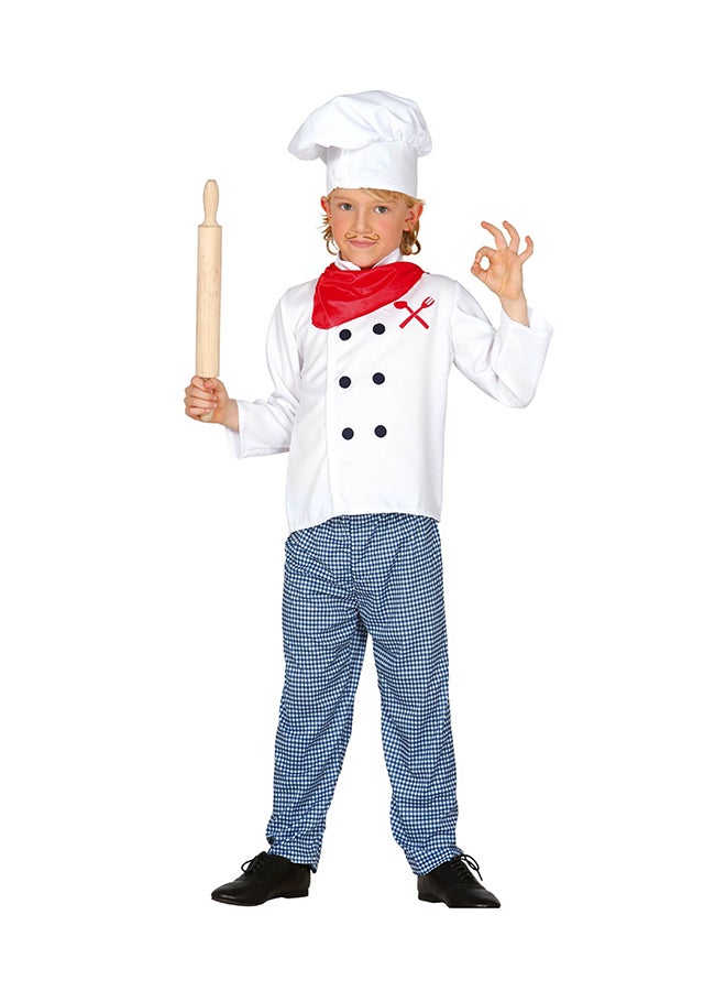 Fiestas Guirca Child Chef, 3-4 Years. Costume includes: Hat, Neckband, Jacket, Trousers 