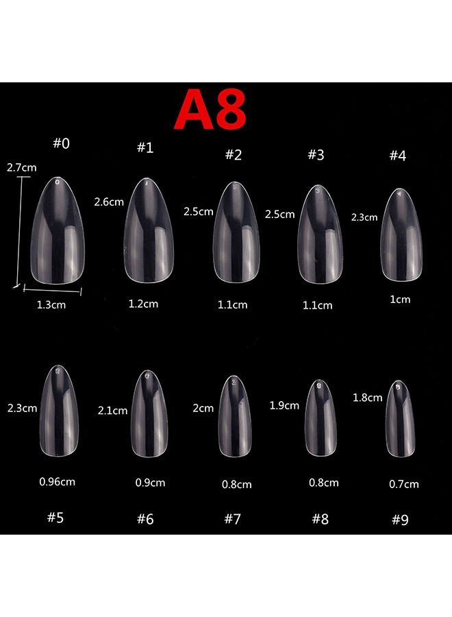 brunson False Nail Tips Almond Clear BACNT500 - Image 4