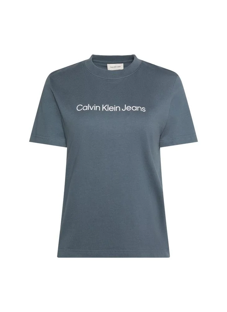 Calvin Klein Jeans  Linear Logo Crew Neck T-Shirt for Women | Best Price UAE