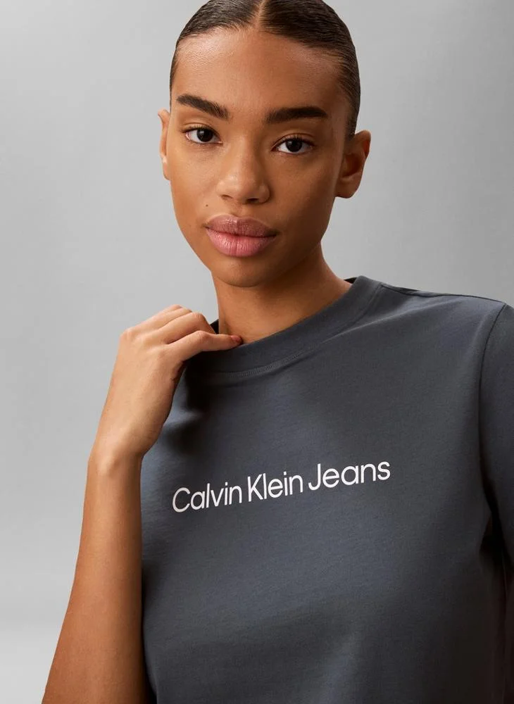 Calvin Klein Jeans  Linear Logo Crew Neck T-Shirt for Women | Best Price UAE
