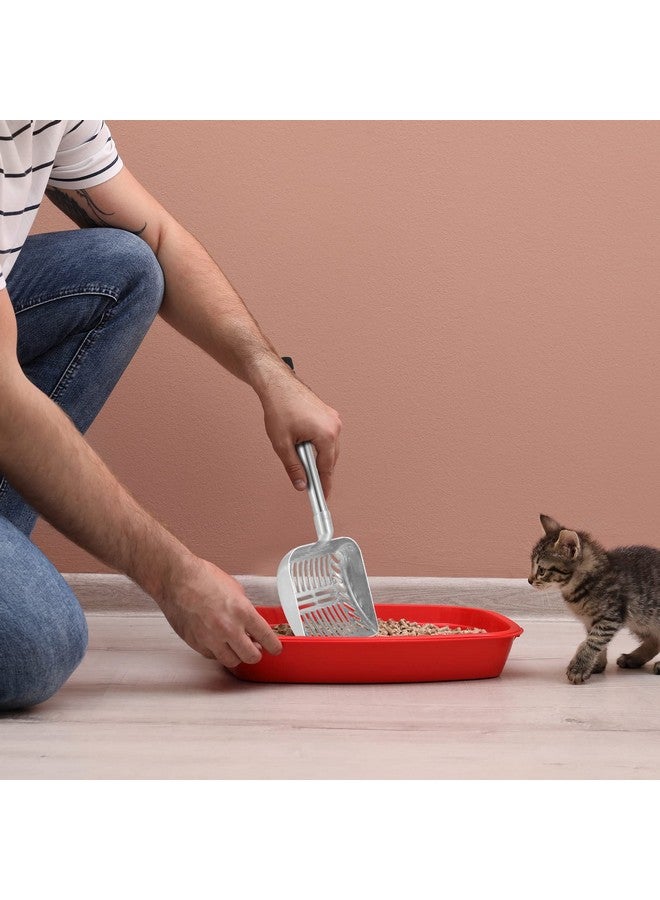 Hortsun 32 Inch Cat Litter Scooper Metal Long Handle with Cat Litter Scoop Holder Deep Kitty Sifter Shovel Detachable Stainless Steel Poop Sifter Scooper Caddy Kitty with Box(Gray) - Image 4