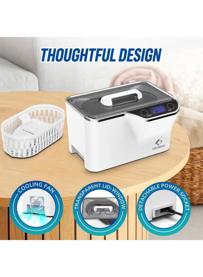 Life Basis Ultrasonic Cleaner 600ml – 42kHz Digital Cleaning Device for Glasses, Jewelry, Watches & More | Reusable, Powerful & Efficient Cleaning Tool - Image 5