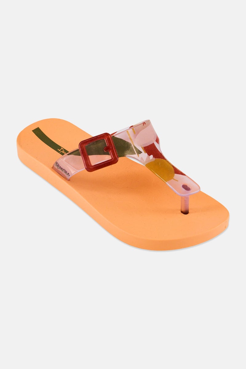 Ipanema Kids Girl Slip On Brand Logo Flip Flop, Orange  - Image 1