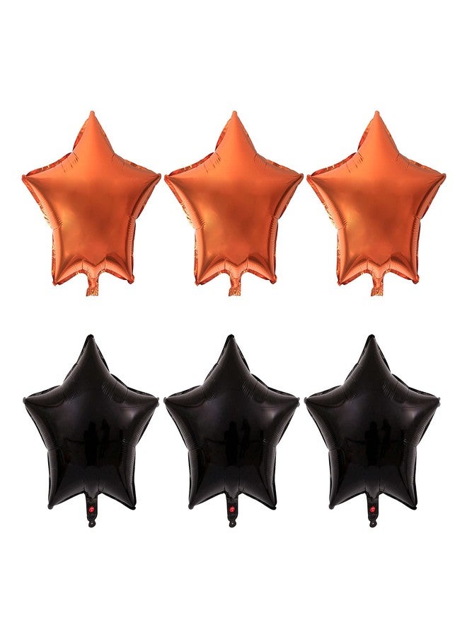 Creaides 12Pcs 18" Foil Star Balloons Helium Mylar Black Orange Star Balloons for Wedding Birthday Baby Shower Halloween Christmas Party Decorations - Image 1