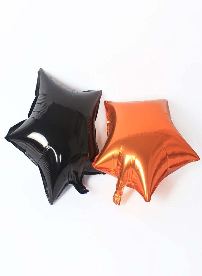 Creaides 12Pcs 18" Foil Star Balloons Helium Mylar Black Orange Star Balloons for Wedding Birthday Baby Shower Halloween Christmas Party Decorations - Image 3