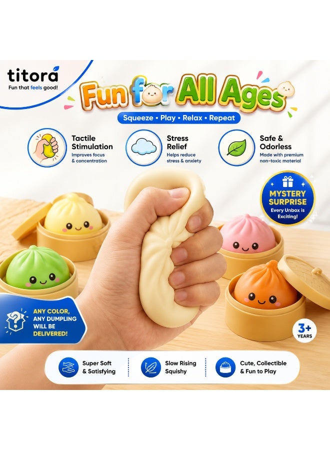 Titora Squishy Dumpling Mystery Blind Box, Soft Squeeze Surprise Bun Toy, Slow Rising Sensory Fidget Toy for Kids 3+ (1 Pc) - Image 2