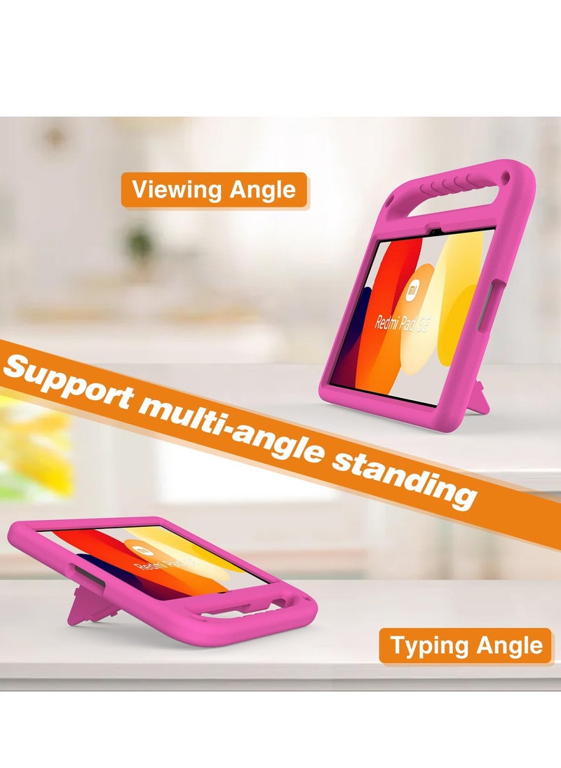 Generic - Kids Case For Xiaomi Redmi Pad SE 11-Inch (2023) EVA Foam Lightweight Shockproof Duarable Tablet Cover with Handle Stand Case For Children Firendly Pink - Image 1