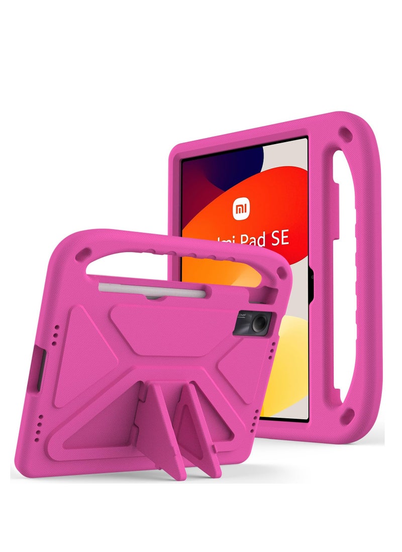 Generic - Kids Case For Xiaomi Redmi Pad SE 11-Inch (2023) EVA Foam Lightweight Shockproof Duarable Tablet Cover with Handle Stand Case For Children Firendly Pink - Image 1