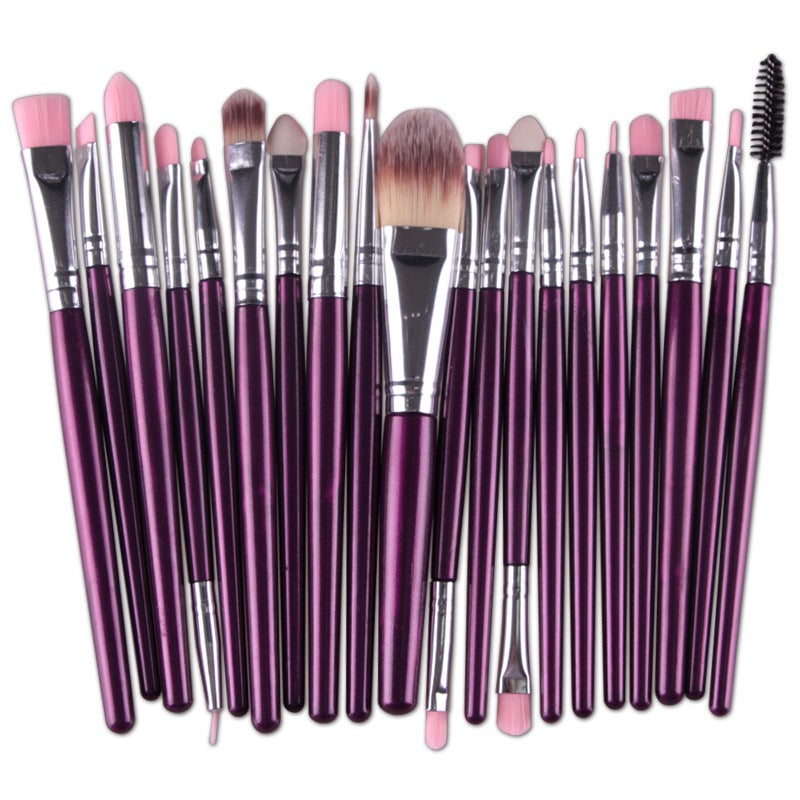 Set of 20 PCS Makeup Brush Kit for Foundation Liquid Cream Blending Powder Eyeshadow Blush Cosmetics Concealer Brushes with Soft & Dense Bristles - Image 4