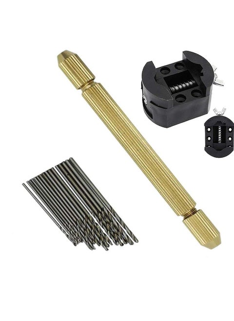 Diy Crafts CT-DIY-HI-27708 Drilling Chuck, Micro Twist Drill Point, Drill Point Both Side, Mini Hand/bench Wise Pack of 3 Items, Pack of 3, # 3 (Multicolor)