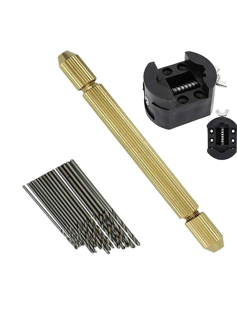 Diy Crafts CT-DIY-HI-27708 Drilling Chuck, Micro Twist Drill Point, Drill Point Both Side, Mini Hand/bench Wise Pack of 3 Items, Pack of 3, # 3 (Multicolor)