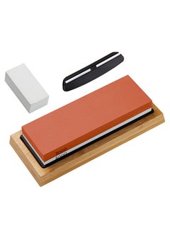 INKBIRD Sharpening Stone 2-in 1 Whetstone Knife Sharpener Stone Dual Sides 3000/8000 Grit Knife Sharpening Kit Wet Stone with Flattening Stone Angle Guide Non-Slip Bamboo Base for Kitchen Pocket Knife  - Image 1