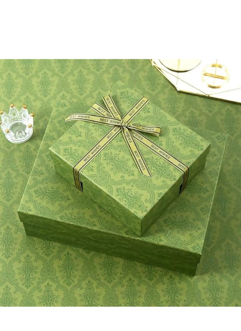 KCDMBUE Luxury Large Gift Box, Empty Storage Box for Lipstick, Jewelry, and Special Presents, Elegant Birthday Anniversary Surprise Gift Wrap Box (Green 28x20x9cm)  - Image 3