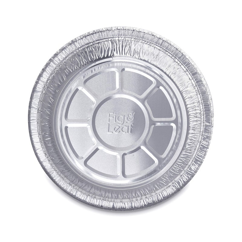 Fig & Leaf (40 Pack) Premium 8-Inch Round Foil Pans with Plastic Dome Lids l Heavy Duty l Disposable Aluminum Tin for Roasting, Baking, or Cooking - Image 5