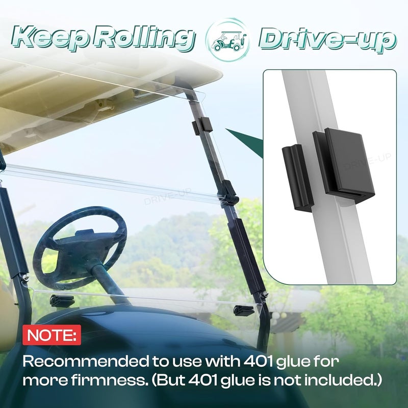 Drive-up Golf Cart Window Clips, Windshield Clips for Golf Cart Fits Club EZGO Yamaha Models Set of 2 - Image 2