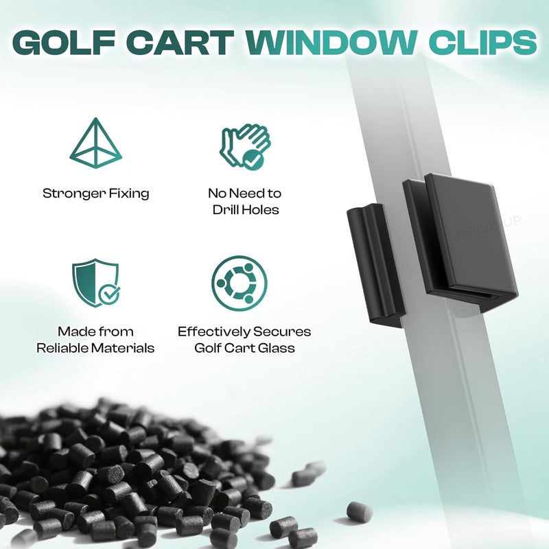 Drive-up Golf Cart Window Clips, Windshield Clips for Golf Cart Fits Club EZGO Yamaha Models Set of 2 - Image 3