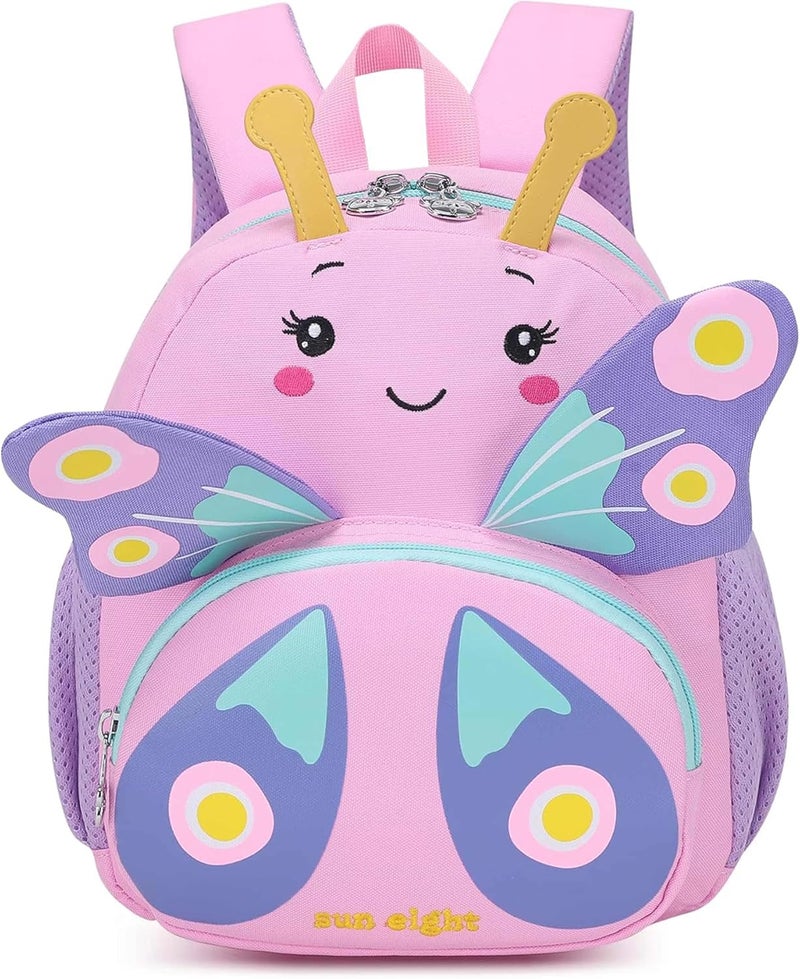SUN EIGHT Preschool Toddler Backpack - Cute 3D Cartoon Butterfly Design for Kids - Image 3