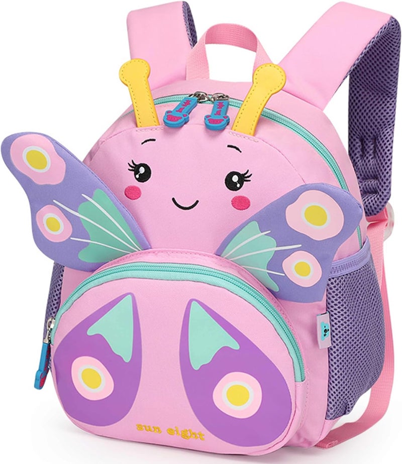 SUN EIGHT Preschool Toddler Backpack - Cute 3D Cartoon Butterfly Design for Kids - Image 1