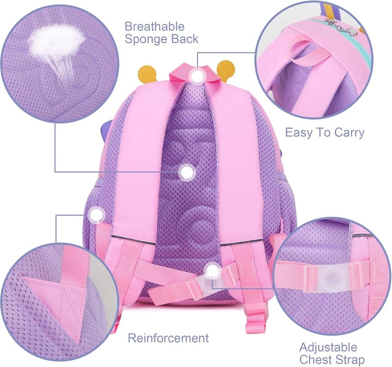 SUN EIGHT Preschool Toddler Backpack - Cute 3D Cartoon Butterfly Design for Kids - Image 4