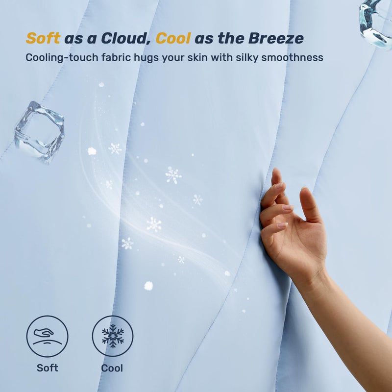 Unikome Ultra Soft Waterproof Mattress Pad King, Cooling Mattress Protector for Hot Sleepers, 5-Layers Noiseless Washable Mattress Cover with 8"-21" Deep Pocket (Light Blue, 78x80) - Image 2