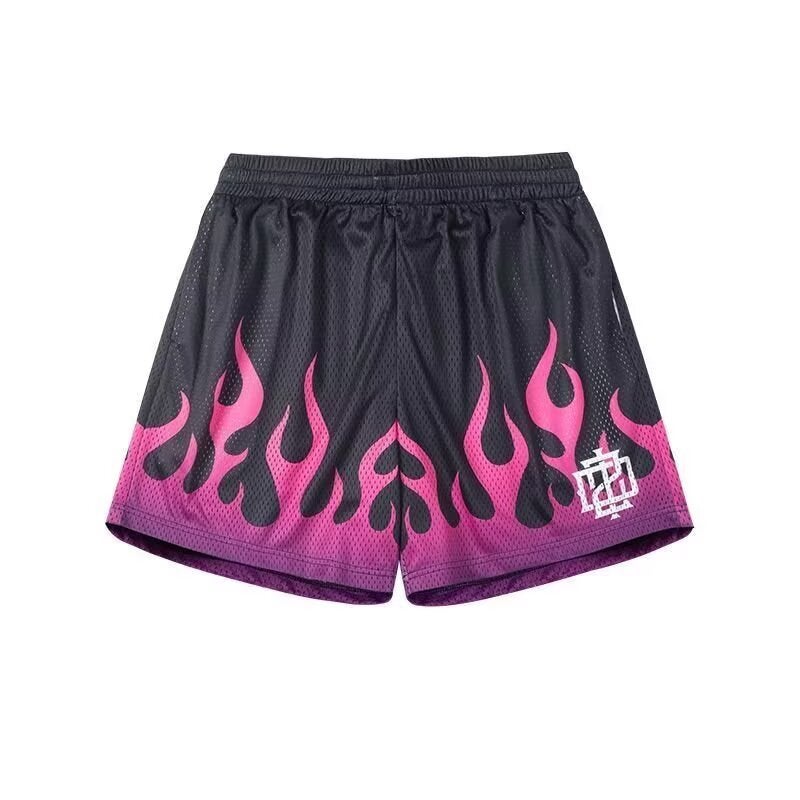 Trendy Brand American Casual Knee Sports Basketball Shorts Boys Flame Loose Four-Point Training Pants - Image 1