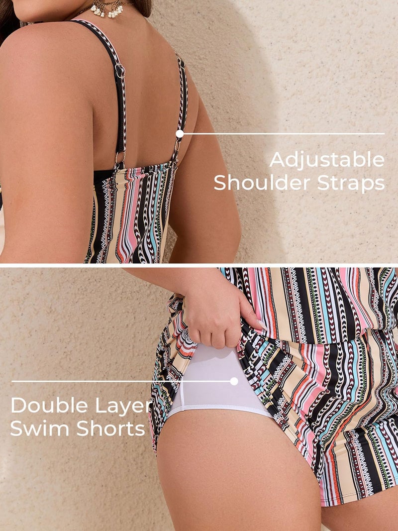 Summer Mae Plus Size Swim Romper Women One Piece Swimsuit Blouson Bathing Suit with Pockets 2026 Modest Swimwear Orange Bohemian 16 Plus - Image 5